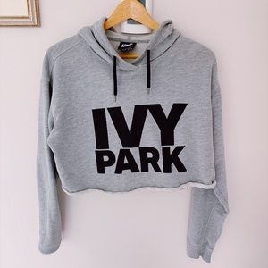 Beyoncé IVY PARK grey cropped hoodie
